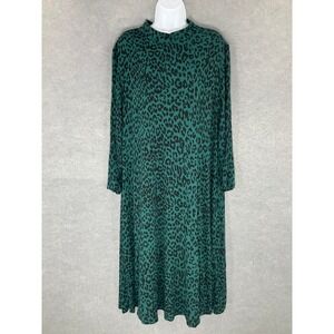 Cato Est 1946 Animal Print Midi Dress Mock Neck Mob Wife Stretch Plus Size 22 24